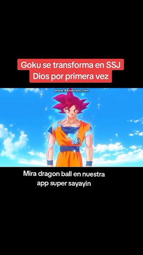 Goku se transforma en SSJ Dios por primera vez