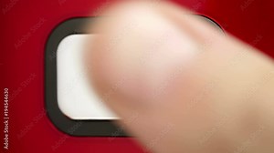 Male index finger turning on a power button number one