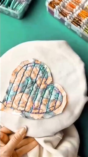 beautiful heart shape embroidery applick work ideas #embroidery #applick #ideas