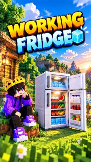 Minecraft Working Fridge Tutorial🧊 | Without Mods #core #speech #shorts #minecraft #gaming #fridge