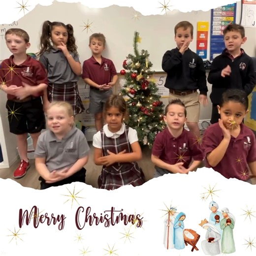 The true message of Christmas shared by Mrs. Knaebel's Kindergarten students. What a blessing! Merry Christmas to all! #Jesusisthereasonfortheseason #Luke2 #itsagreatdaytobeawarrior #riverbendacademy #ormondbeach #classicalchristian #weloveourschool❤️ | Riverbend Academy