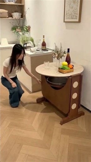 狭い部屋でも大丈夫 魔法の折りたたみ食事テーブルで空間活用 #インテリア