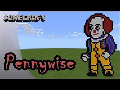 Minecraft: Pixel Art Tutorial and Showcase: Classic Pennywise the Dancing Clown (IT)