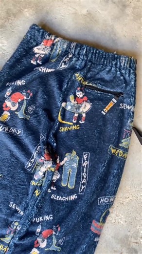 Courtesy Of Japan on Instagram: "Kapital Country Calendar Pattern Fleece Easy Straight Pants These fleece pants feature an all over print that depicts scenes from a daily routine working in a garment factory. They are designed with a straight leg silhouette and an elastic waistband for relaxed comfort. All USA orders ship tariff-free so there are no hidden fees at delivery. Orders at USD $150 or more get free express shipping. Authentic Apparel, Direct From Japan 🇯🇵 ✈️ #kapital #