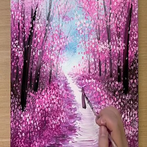 160K views · 1.7K reactions | Painting Brilliant Pink Forest / Acrylic Painting Techniques | Painting Skills | Facebook