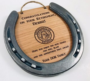 Retirement Plaque, Teacher Retirement, Appreciation Gift, Corporate Plaque, Award, Engraved Plaque, Horseshoe Retirement, Professor Gift - Etsy