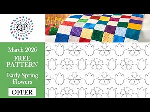 Free Quilting Pantograph for March 2026 - Early Spring Flowers
