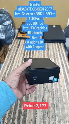 Mini Pc GIGABYTE GB-BXBT 2807 Intel Celeron N2807 1.58GHz 4 GB Ram 500 GB Hdd Intel HD Graphics Bluetooth Wi-Fi Windows 10 With Adapter . . . . #computer #minipc #cpu #desktoppc #usedpc #usedlaptop #himatnagar #himatnagar_heart_of_sk #secondlaptop #hp #dell #lenovo #acer #asus | Arsh infotech Himatnagar | Facebook