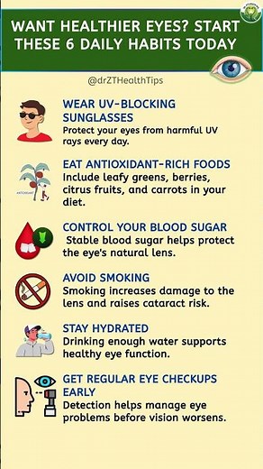 6 Daily Habits for Healthy Eyes| Dr. ZT's Health Tips #healthtips