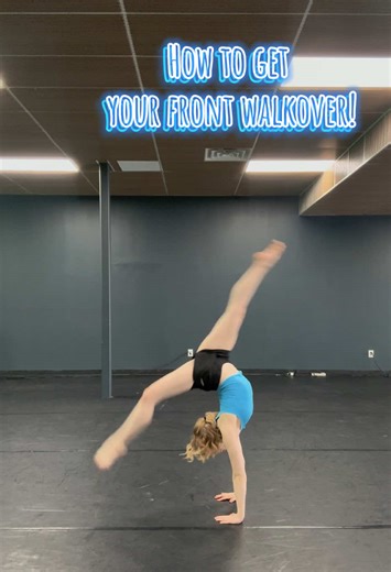 How to do a front walkover! Try these tips out and practice on!🤸🏼‍♂️✨ If you are struggling to stand up and finish, I recommend you rely heavy on those wall drills and rocking bridges to build those legs and the rest will follow! #acrobatics #acro #dancer #frontwalkover #dancecoach