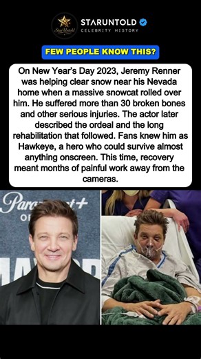 Jeremy Renner Was Run Over by His Own Snowplow — And Fought His Way Back#ComebackStory #Shorts