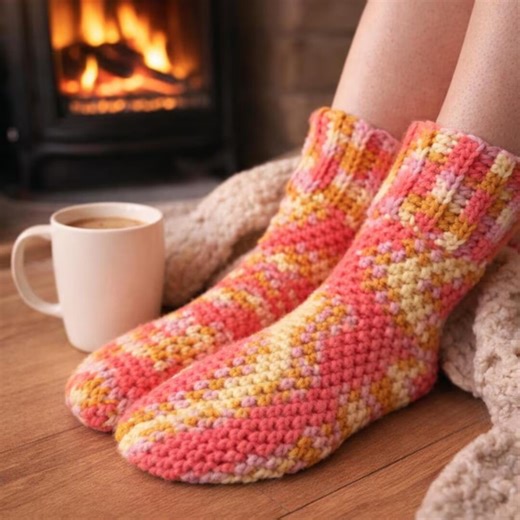 Super Simple Slipper Socks Crochet Pattern PDF, Easy Ankle Socks, Digital Download - Etsy