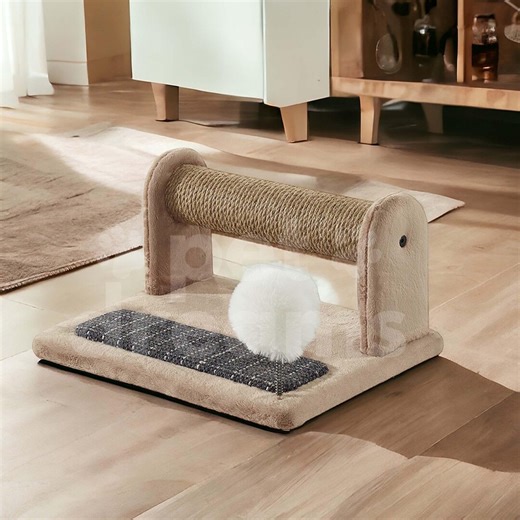 Sisal Cat Scratcher Toy With Pom Pom – Plush Base - Etsy