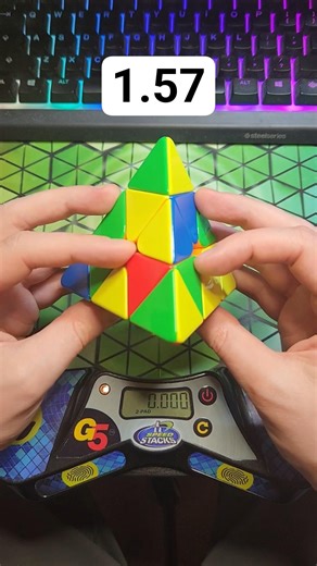 Pyraminx Solve of the Day 4/8 - 1.57 #pyraminx #rubikscube #cubing #speedcubing #puzzle #shorts