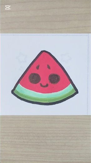 Sweet Watermelon Slice Doodle! 🍉💖 Satisfying Fruit Art!