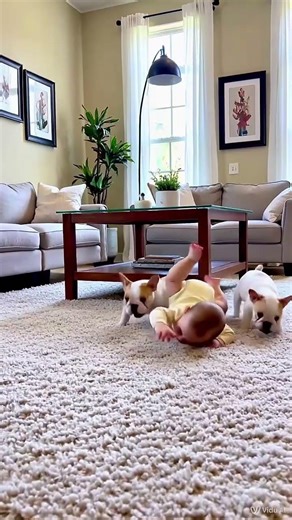 Baby Laughing Hysterically at Frenchie Puppies! 😂👶🐶 #shortsvideo #BabyAndDog #MakeYouSmile #baby