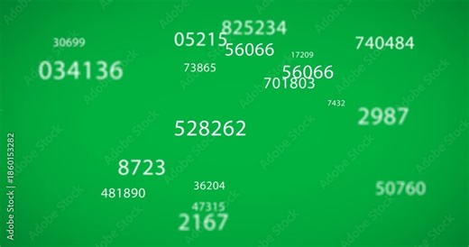 Multiple numbers changing against black background