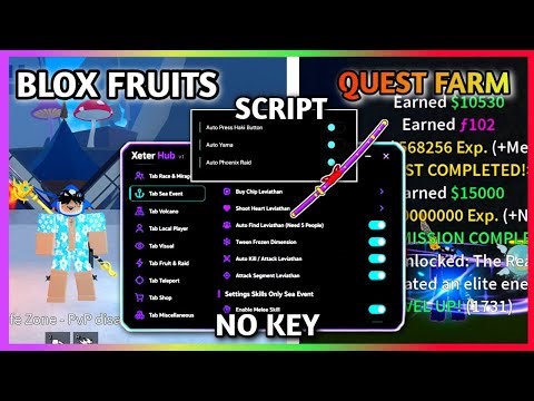 😻Blox Fruits Script GUI | Auto Swords Quest (Full), Auto Blue Gear, Auto Levithan Hunt , Mobile & Pc