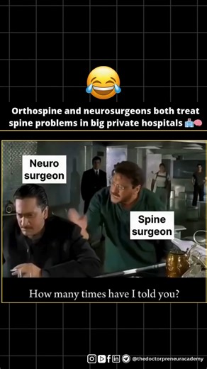 91K views · 469 reactions | Orthospine surgeons and neurosurgeons both treat spine problems in large private hospitals 易 #orthospine #neurosurgery #spinesurgery #spinehealth #medicalfacts #orthopedics #neurocare #hospitalcare #spinaltreatment #doctorlife #healthcarefacts #medicalknowledge | Dr Pranav Sharma | Facebook