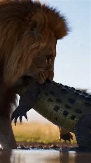 Watch the ultimate predator showdown! 😳A full-grown lion goes #AnimalEncounters#WildlifeDrama