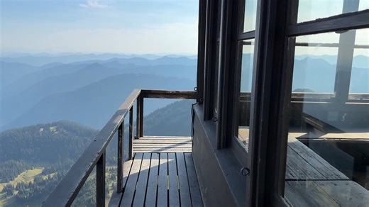 The Freemont Lookout Tower in Mount Rainier National Park was built in the 1930s and is now a historic structure. It was used by firewatchers to spot smoke and lightning strikes and During World War II it was used for aerial surveillance. The tower is still fully equipped and is used occasionally for fire detection. We were fortunate on this day to have such beautiful weather and were able to see the Cascades and Olympic Mountains from this vantage point. | Wandering Out Yonder