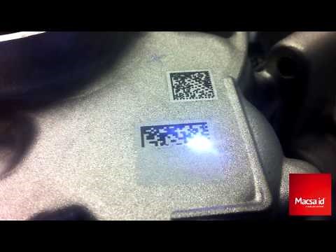 Fiber laser marking a Datamatrix Code on Aluminum for the automotive market, by Macsa ID