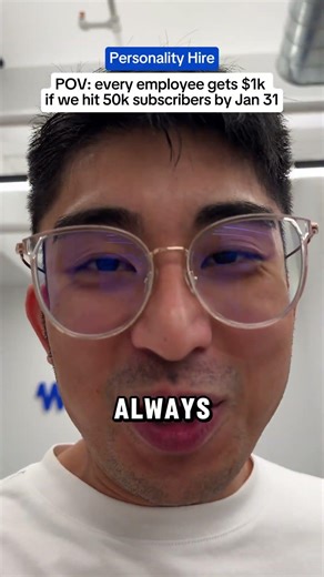 POV: if we hit 50k subscribers by Jan 31... 😳🤑 #nyc #startups #workmate