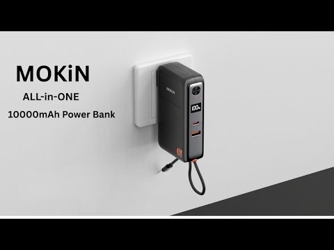 MOKiN 3-in-1 Power Bank : 65W Wall Charger & 10,000mAh Power Bank | MOPB0101