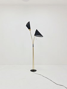 Lampadaire moderne allemand à trois bras flexibles en laiton, lampe de sac, années 1950 - Etsy France
