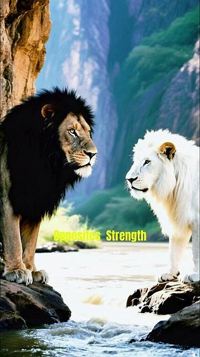 Black Lion vs White lion | Two Kings,👑 One Destiny 🦁 #shorts #blacklion