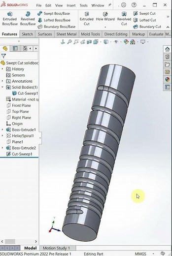 Swept Cut with a Solid body