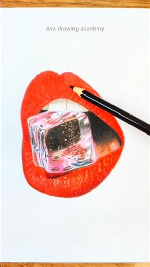 how to draw ice cube lips 🧊👄 #art #shorts