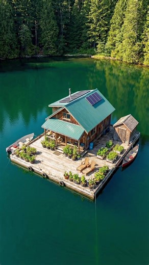 I Built a Floating Cabin on a Secret Lake 🌊🌲 #timelapse