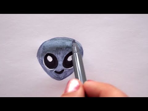 Alien malen 👽 Emoji zeichnen - How to draw an Alien Emoji 👽 Как нарисовать инопланетянина - НЛО