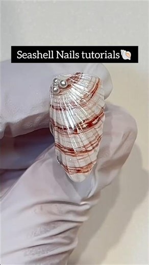 Seashell Nails tutorials🐚🧜‍♀️ #nails #simplenails#beachnails#seashellart#seashell#nailart#trending