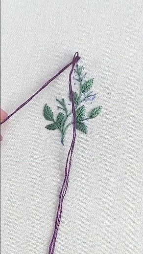 Hand Embroidery Purple Flowers | Satisfying Stitching #shorts