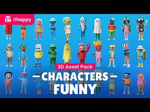 Funny Characters - Modular Low Poly Asset Pack for Games (Customization Possibilities)