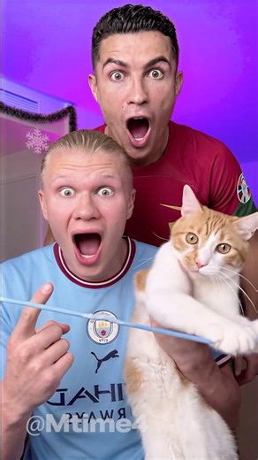 Ronaldo and Haaland Can't Handle THIS Kitten 😂🐈 #football #funny #shorts