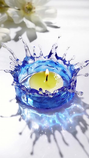 💧 Explore more possibilities with UV resin again! The candle holder with a water-splashing effect looks real, how do you like it? #letsresin #uvresin #blue #candleholder #resinart #resincharm #resintutorial