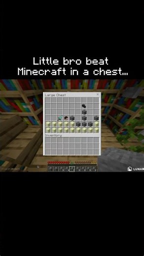Beating minecraft from inside a chest #minecraft #gaming #backrooms #memes #funny