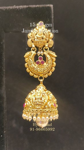 mathaji_jewellers_official on Instagram: "22K 916 BIS HALLMARK Exclusive Light Weight Beautiful ❤️ design Jumki Handmade collection 🦚. Weight. 15-20 gm 22ct 916 BIS HALLMARK 🦚. Mathaji jewellers 🦚. Manikonda Hyderabad 🦚. WhatsAp. 91-9666599284 #antiquejewelry #templejewellery #templedesign #jewellerydesign #desigerjewellery #pearljewellery #Czjewellery #collection #newcollection #styish #southindain #southindianjewelry #southindiandesigne #southindianjewellery #polki #Nakshijewellery #trendi