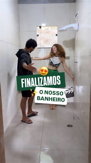 Gleice & Gabriel on Instagram: "Gente, tá pronto !! 😍 finalizamos o revestimento do nosso banheiro. ✨ agora só falta todo o resto (da casa) 🤣💛 qual será o próximo cômodo a ganhar um upgrade ? 👀🙊 #banheiro #obra #reforma #construção"