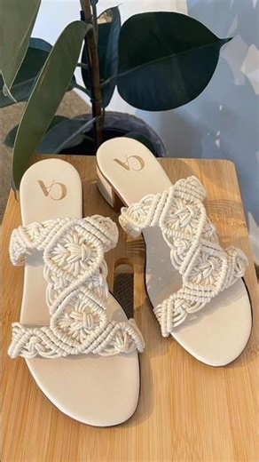 DIY macrame handmade sleeper design #art #handmade #sandals #shors