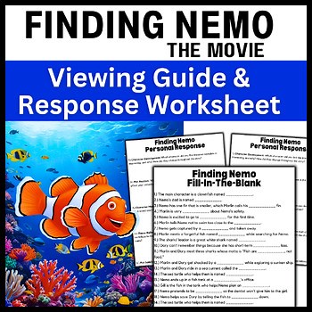 Finding Nemo Movie: Fill In The Blank Viewing Guide & Response Worksheets