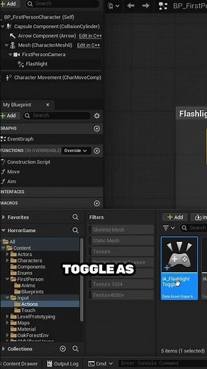 How To Setup A First Person Flashlight | Unreal Engine 5 #gamedevelopment #unrealengine