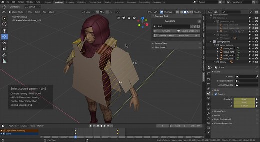 blender服装制作插件Garment Tool演示