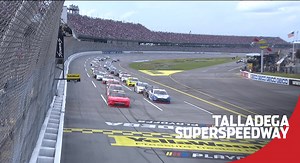 The NASCAR Xfinity Series waves the green flag at Talladega