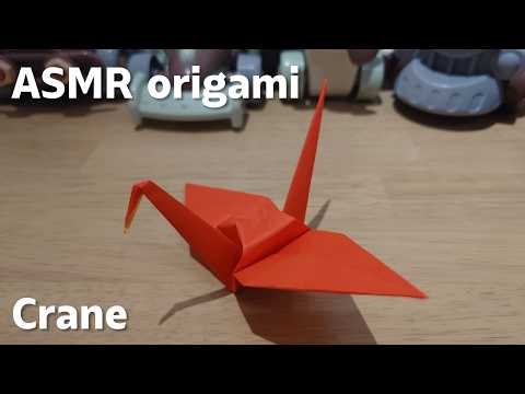 【ASMR】Origami Crane Tutorial (No Talking) | Paper Sounds