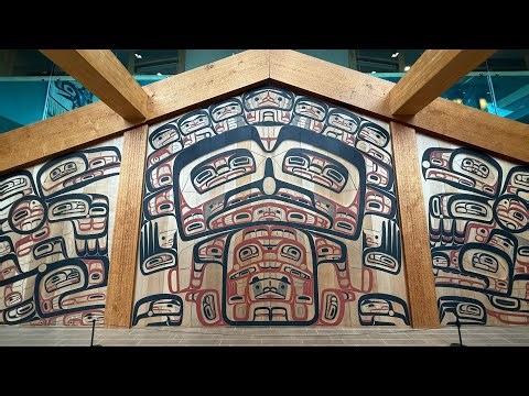 TLINGIT Chilkat Blanket & TSIMSHIAN Clan House Facade: Sealaska Cultural Heritage Institute, Juneau