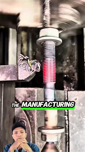 The process of making threads on bolts/screws